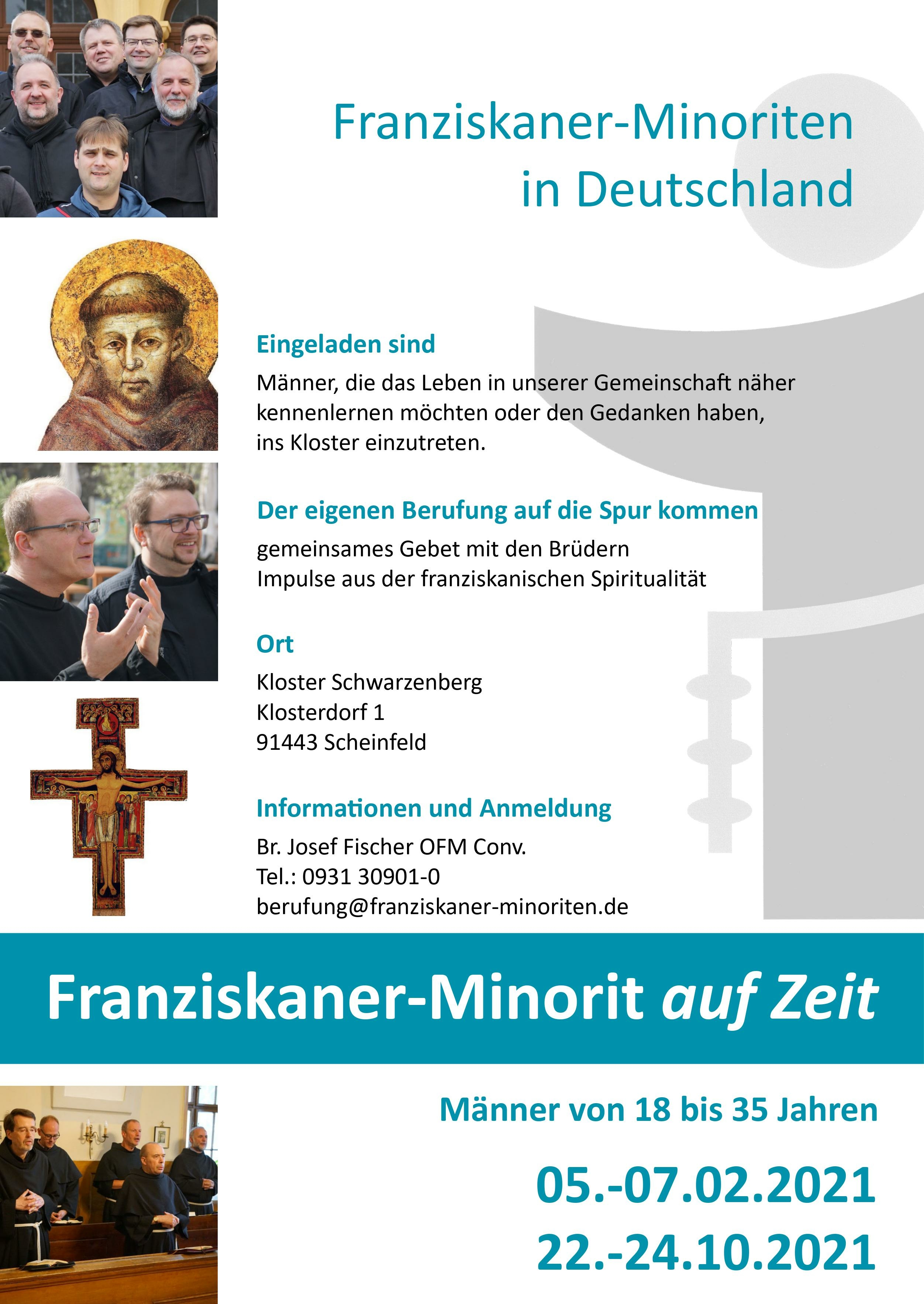 Franziskaner Minorit auf Zeit 2021 Plakat A4